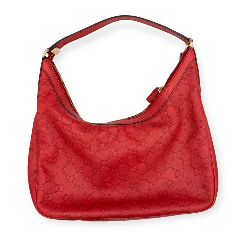 Gucci Guccissima Charmy Hobo Bag Red Leather - Picture 7 of 15